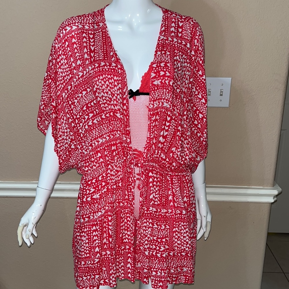 Victoria’s Secret Red Heart Kimono Robe